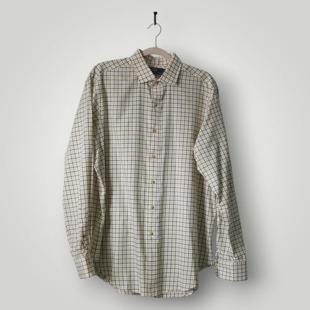 Vintage 90s Polo Ralph Lauren Windowpane Tattersall Shirt Mens Large‎ Old Money